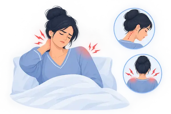waking up with a stiff neck due to improper pillow support